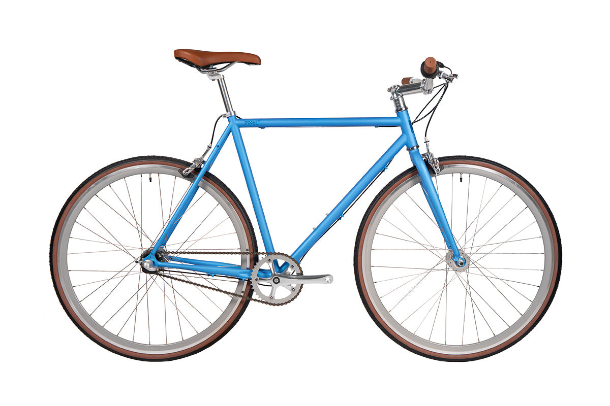 Matte Blue 3 Speed Bicycle - Fyxation Pixel 3